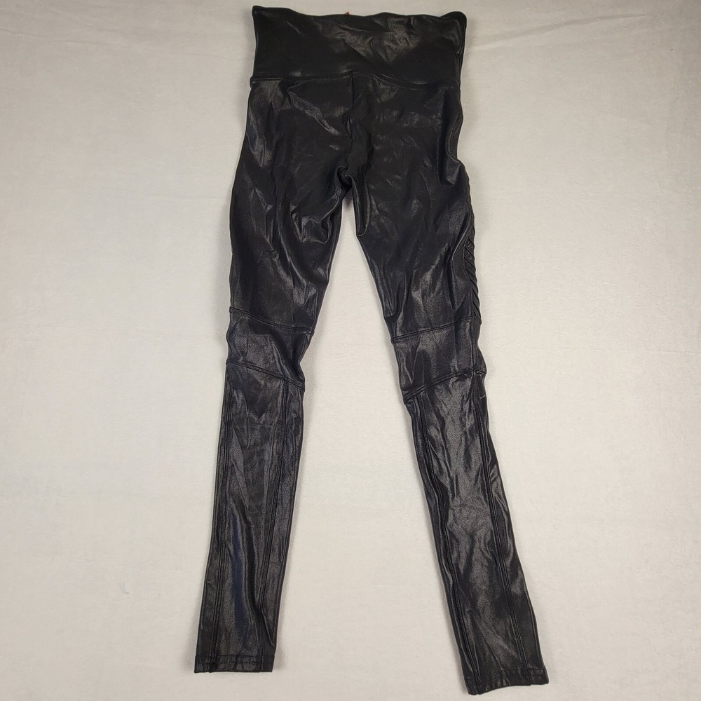 Spanx Motto Faux Leather Leggings Women's Sz‎ Medium Black - Picture 4 of 10